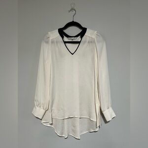 Annie Griffin Cream Silk Blouse Top Size XS Classic Academia Preppy Office